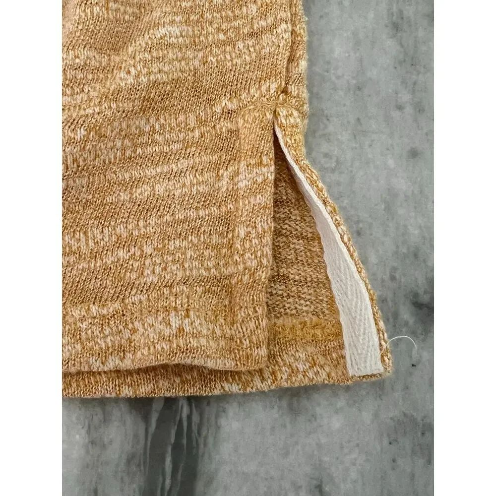 Jones New York Gold Marled Knit Top Draped Neck Size Medium